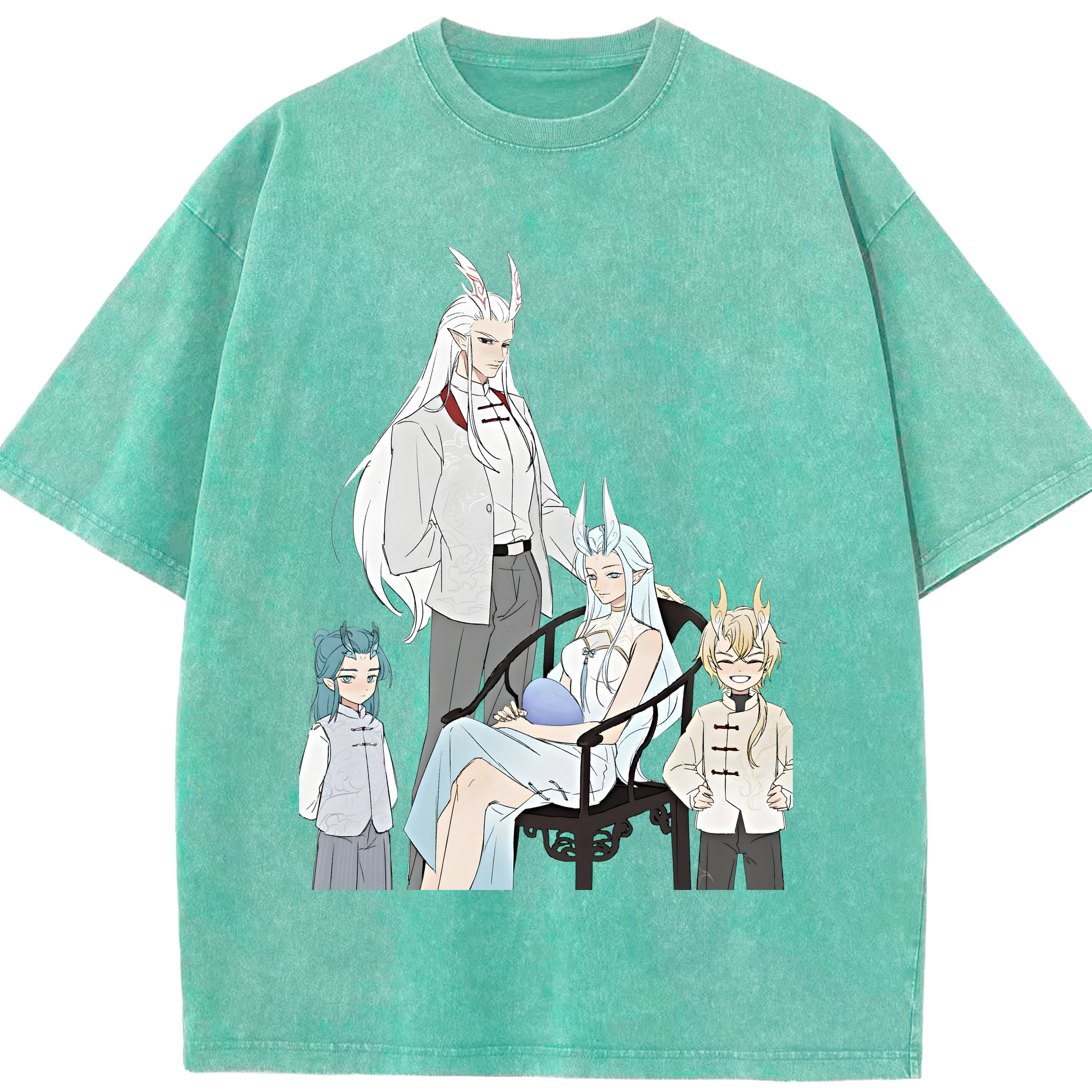 （画像用） Ne Zha 2 ナタ 魔童の大暴れ 綿100% ヴィンテージ風 半袖Tシャツ（フロントプリント）